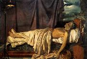 Joseph Denis Odevaere Lord Byron on his Death-bed France oil painting artist